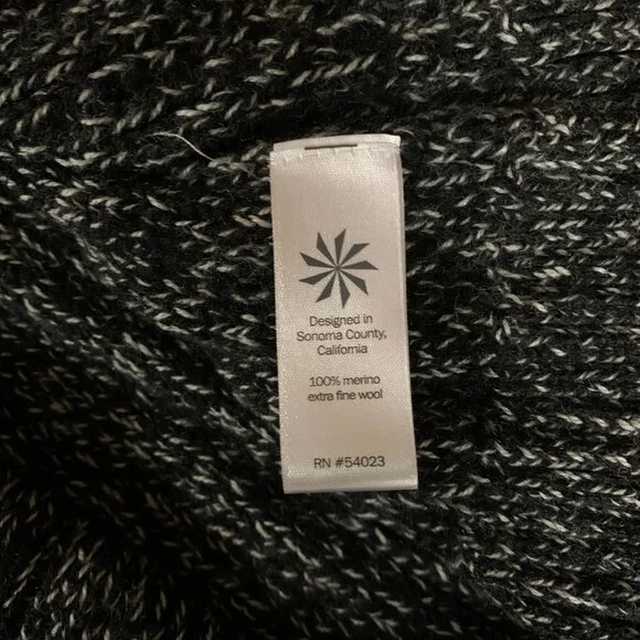 Athleta Black Marl Borealis 100% Merino Wool Women's Small Sweater Dress EUC - Picture 4 of 9